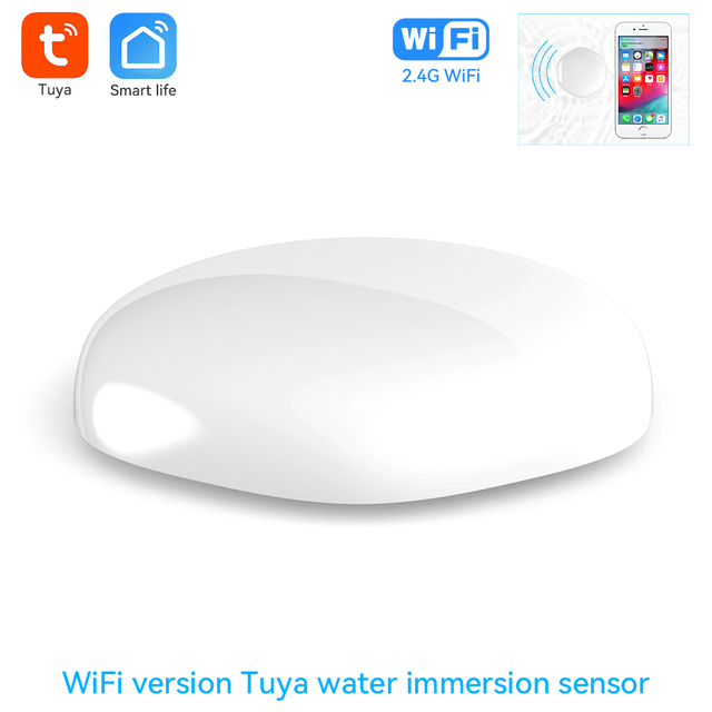 Tuya Smart Home WiFi Water Leak Alarm Zigbee Bypass Safety Alarm System Protection Work with Alexa Google Smart Life