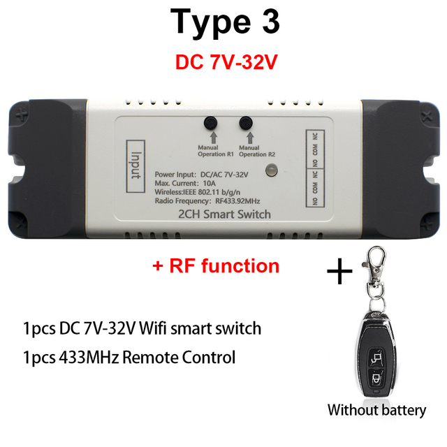 EWeLink WiFi Smart Switch Garage Door Opener Gate Timer Controller Compatible with Alexa Echo Google Home IOS Android