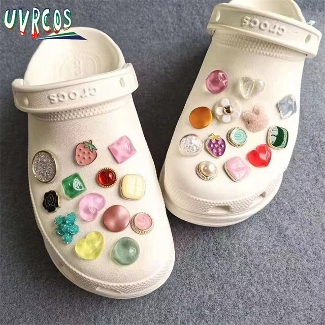 1 مجموعة اليدوية croبها بنفسك Crocs Charms بلينغ JIBZ إبزيم حجر الراين اكسسوارات سلسلة معدنية تسد حديقة حذاء الديكور الفتيات 지지