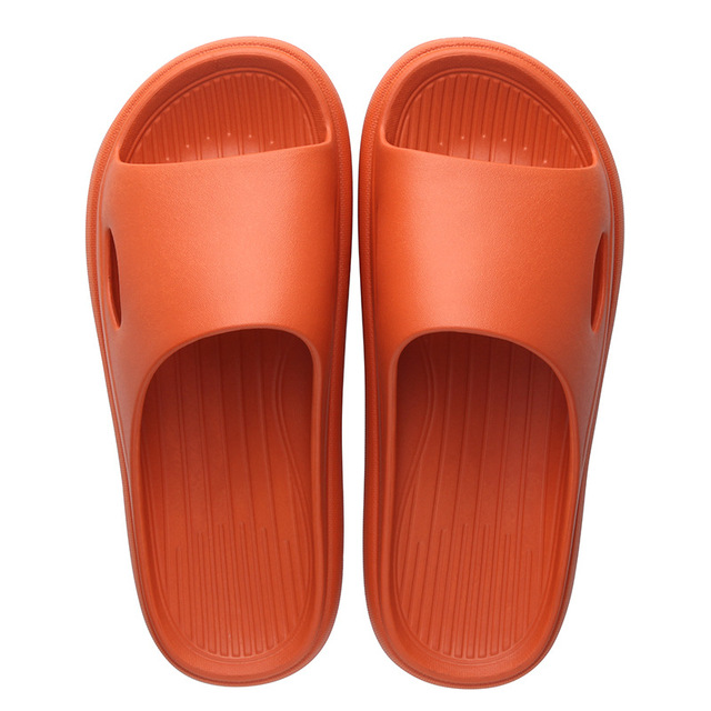 Thin Bottom Slippers Women Striped Soft Bottom Plastic Slippers Indoor Home Noise Reduction Sandals Bathroom Non-slip Flip Flops