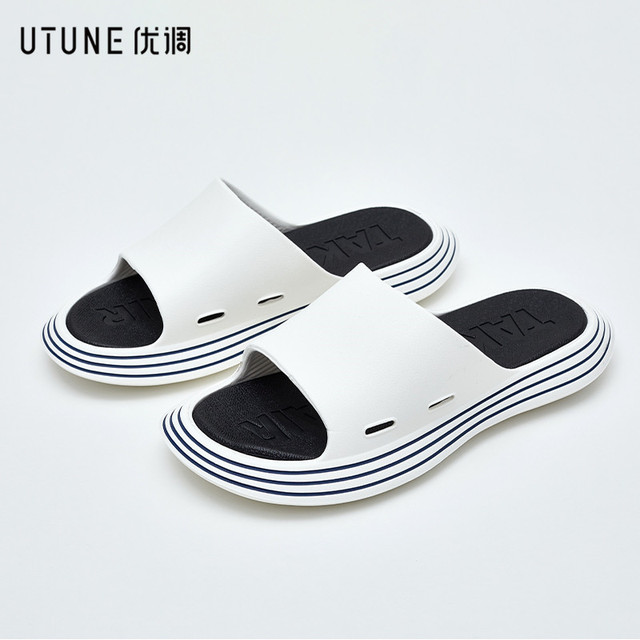 UTUNE Outside Slippers Men Summer Runway Shoes EVA Outdoor Women Slides Soft Thick Sole Non-slip Pool Beach Sandals Indoor Bathroom