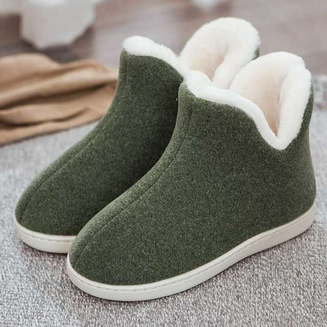 ASILETO Women Home Slippers Plush Indoor Shoes High Top Plus Size 45 Flat Shoes Woman Winter Shoes Indoor Slippers sapatos mujer