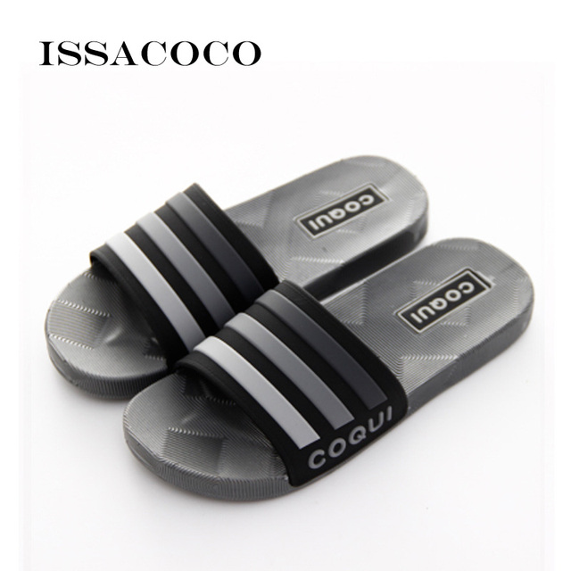 ISSACOCO New Home Slippers Man Slippers Shoes Men Sandals Man High Quality Soft Bathroom Beach Shoes Pantuflas Terlik Chinelo