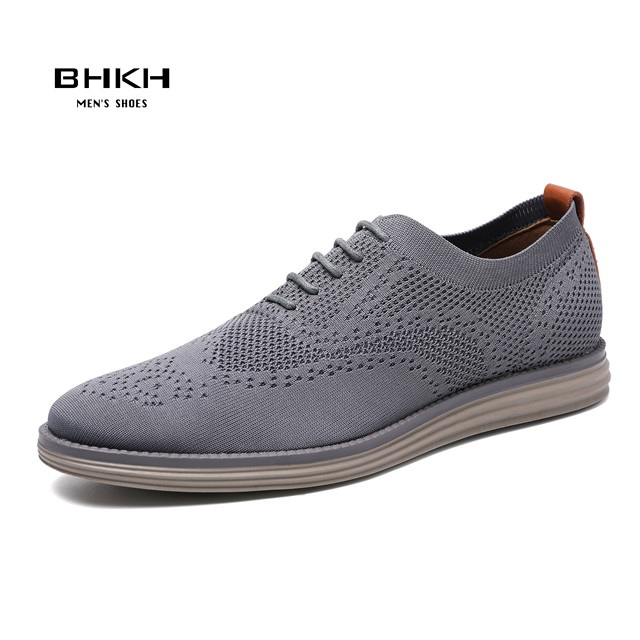 BHKH 2022 Breathable Knitted Mesh Casual Shoes Lightweight Smart Casual Shoes Office Work Shoes Men's Shoes