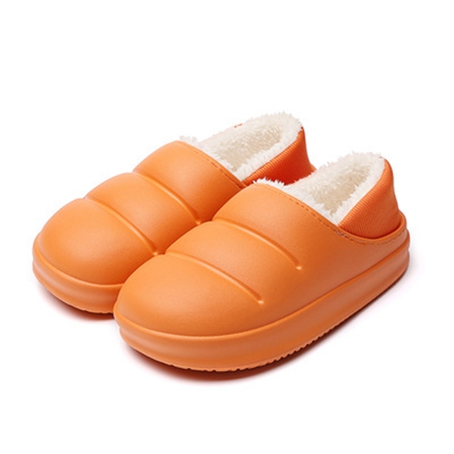 ASILETO Lovers Cotton Slippers Female Bag With Warm Shoes Indoor Home Household Thick-soled Waterproof Cotton Shoes Men Winter