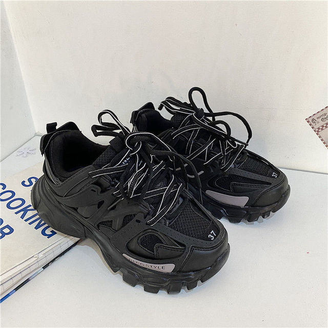 Brand Design Blue Color Women Sneakers 2021 New Fashion Woman Chunky Sneakers Lovely Pink Dad Shoes Trendy Girls Casual Shoes