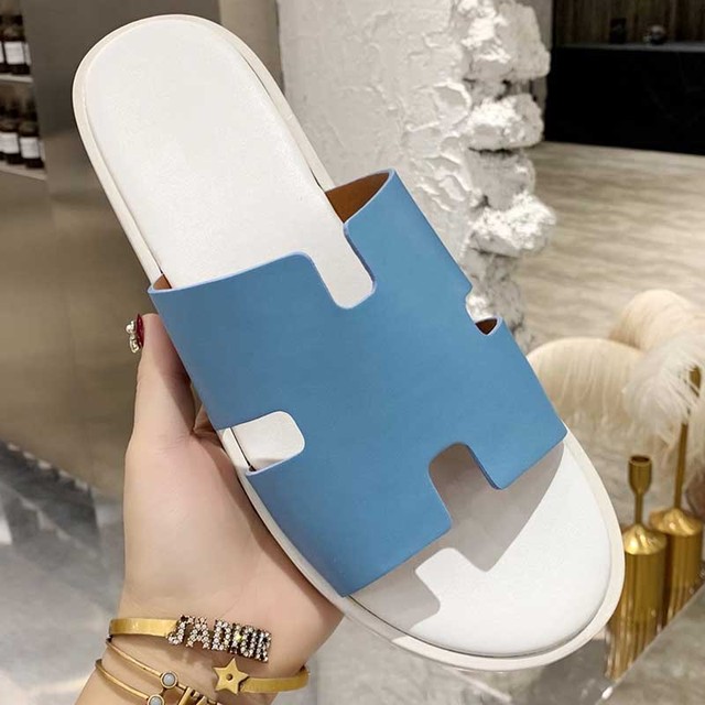 2022 summer luxury designer men leather flat sandals flat open toe comfort elegant wide fit mule slippers flip flop shoes 38-46