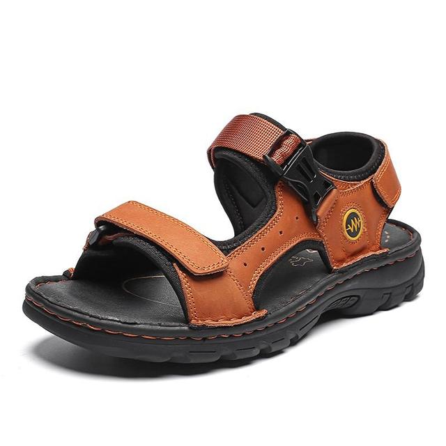 genuine leather men sandals summer men beach sandalias man fashion slippers outdoor casual handmade sandals male plus size 38-48