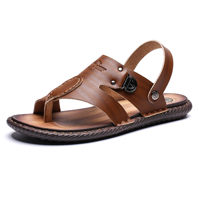 YEINSHAARS Summer New Style Men Leather Sandals Soft Bottom Leisure Men Shoes Sandals Recommend Zandalias Para Hombre Verano