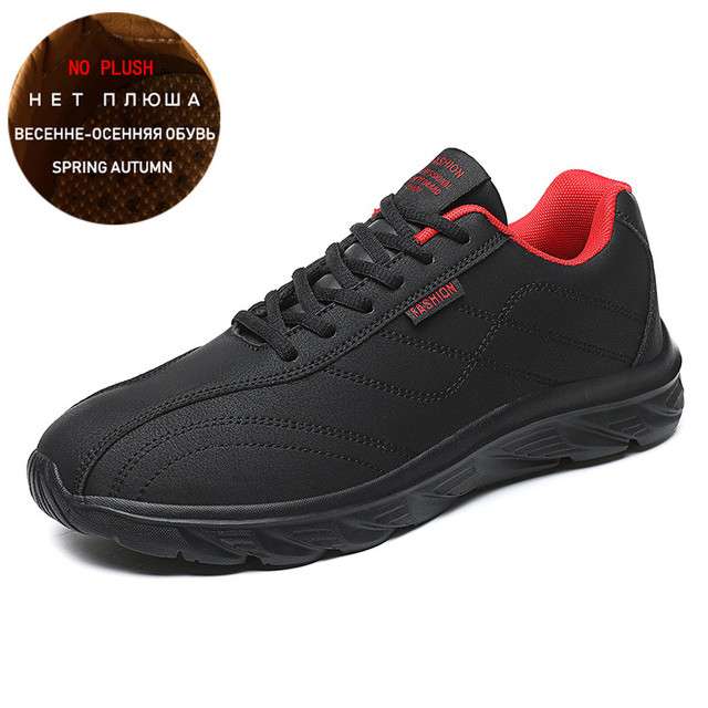 Winter Men Sneakers Leather Warm Fur Casual Shoes Men Lac-Up Ultralight Vulcanized Walking Shoes Sneakers Trainers Zapatillas