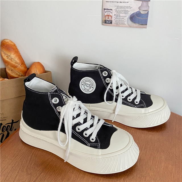 High Top Canvas Shoes Women 2022 Spring Platform Casual Sneakers Shoes Student Walking Shoes Woman Vulcanize Tennis Shoes Female