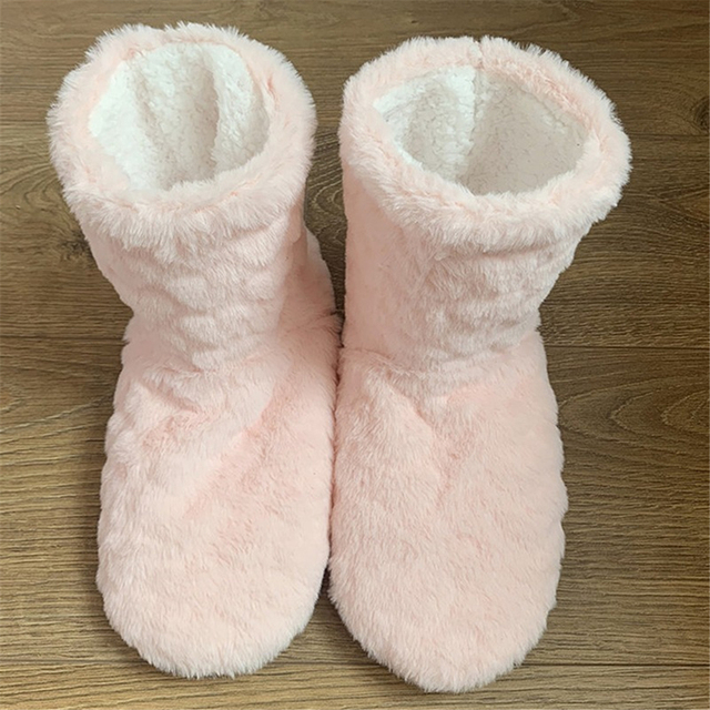 women cotton slippers winter warm feel ce indoor floor shoes socks love style slip-on soft non-slip female plush shoes