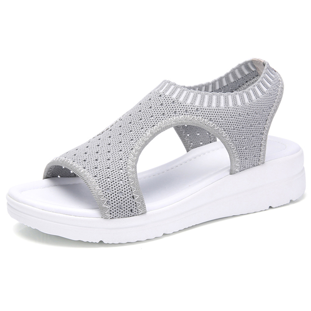 Gladiator-Women's Wedge Sandals Summer Shoes Comfortable Slip-On Flat Platform 2021