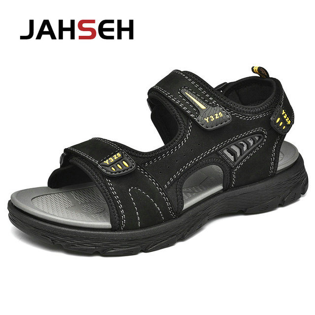 Lightweight Summer Genuine Leather Sandals Fashion Mens Luxury Casual Shoes Designer Beach Sandals Outdoor Shoes Chaussure Homme