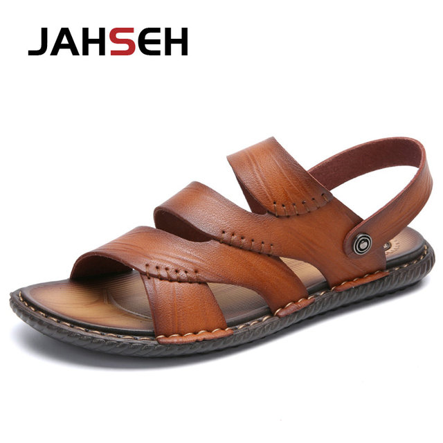 2022 new men sandals split leather men summer shoes new man casual comfortable outdoor sandals men walking shoes slippers