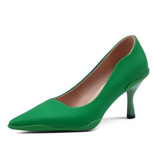 REAVE CAT 2022 Women's Pumps Pointed Toe Thin High Heels 8.5cm Slip On Ladies Office 34-40 Solid Green Black Spring Daily S3624