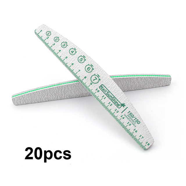 20/30/50/75/84pcs Gray Professional Nail Files 80 100 150 180 240 320 Nail Art Tools Clock Marker Mark Pattern