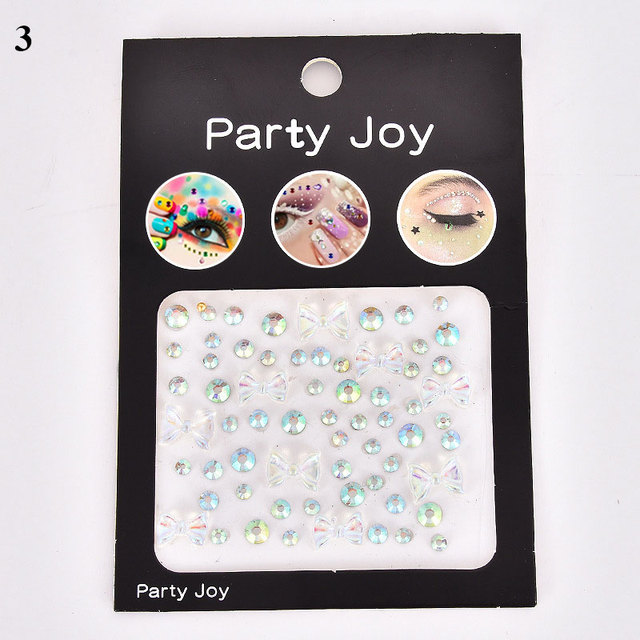 3D Diamond Eyeshadow Stickers Face Jewels Self Adhesive Face Body Eyebrow Diamond Nail Stickers Decals Decoration Photography