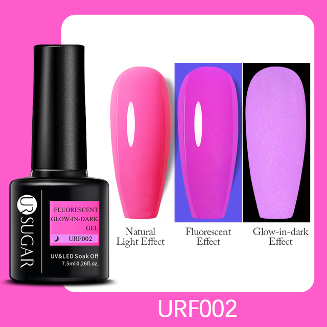 ur sugar 7.5ml neon luminous gel nail polish green fluorescent glow in the dark semi permanent soak off uv gel nail art varnish