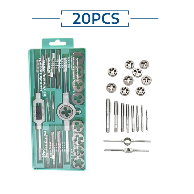 Multifunctional NC Screw Tap and Die Set External Thread Cutting Tapping Tool Hand Kit Thread Screwdriver Screw Tap Die