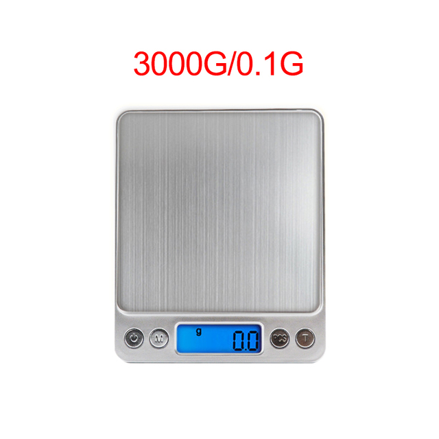 Mini Portable Electronic Scale, 0.01/500g, 3000/0.1g LCD Display for Jewelry Weighing, Kitchen and Mail Scale