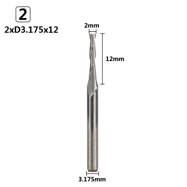 XCAN 10 قطعة قطرها 2.0 مللي متر 2 الناي شقة نهاية مطحنة 3.175 مللي متر عرقوب لولبية راوتر بت CNC مايكرو المطاحن نهاية كربيد طحن القاطع