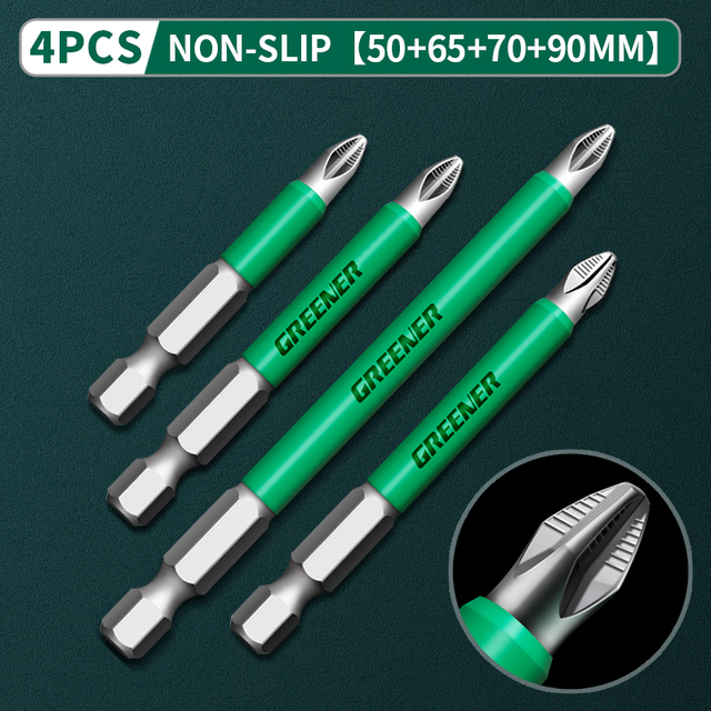 Greener Anti Slip Magnetic Impulse Head Cross High Hardness Hand Drill Bit Screw Electric Screwdriver Set 25 50 65 70 90 150mm PH2