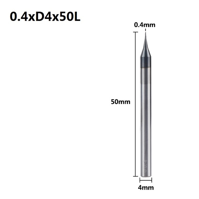 XCAN 1pc 0.2-0.9mm TiAIN Micro Flat End Mill 4mm Shank 4 Flute Milling Cutter HRC 55 Mirco Carbide CNC Engraving Bits Router Bit