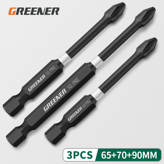 Green Impact Strong Magnetic Impulse Head Cross High Hardness Hand Drill Bit Screw Electric Screwdriver Set 50 65 70 90 150mm