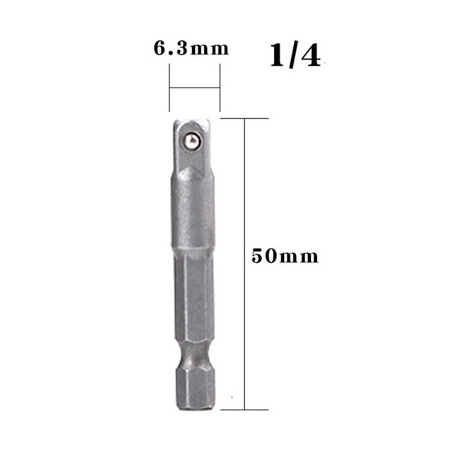 1pc 4pcs Drill Socket Adapter For Battery Power Drill w/ Hex Shank To Square Socket Drill Bits Bar Extension 1/4" Bit Set