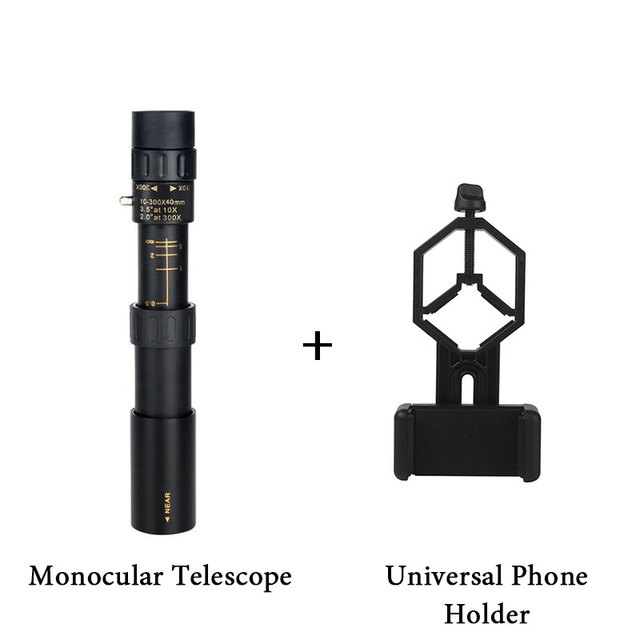 10-300x40mm Monocular Telescope Professional Bak4 Lens HD Metal Lll Night Vision Monocular Telescope for Hunting Tourism Camping