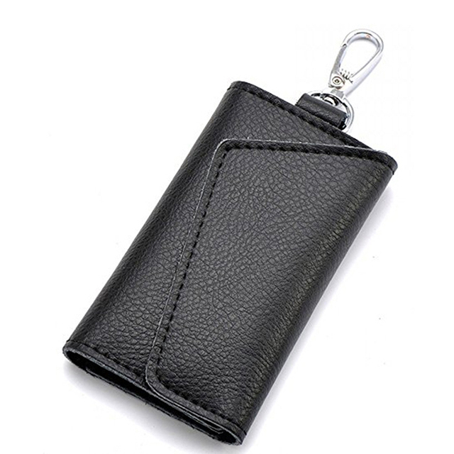 New Key Card Holder Wallet Genuine Leather Unisex Solid Key Wallet Organizer Bag Car Housekeeper Purse Card Holder