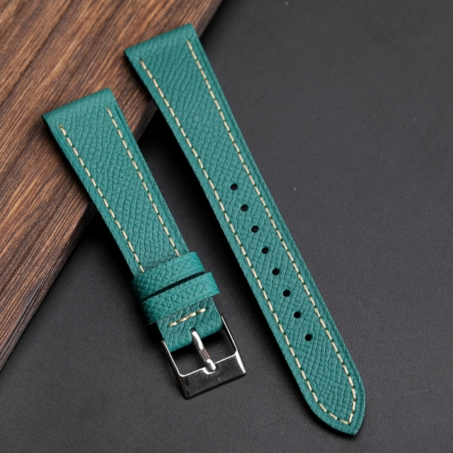 Calfskin Watch Band, Handmade, Palm Pattern, Epsom, Top Layer, 18 120 22mm, Suitable for Antique Watches