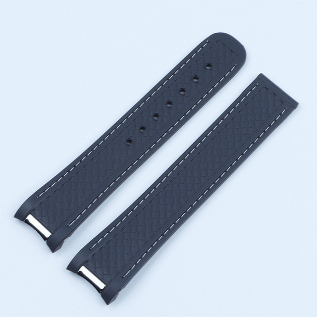 20mm Silicone Watch Rubber Band for Omega Watchband Seamaster 300 AT150 Aqua Terra Ultra Light 8900 Steel Buckle Watchband Bracelets
