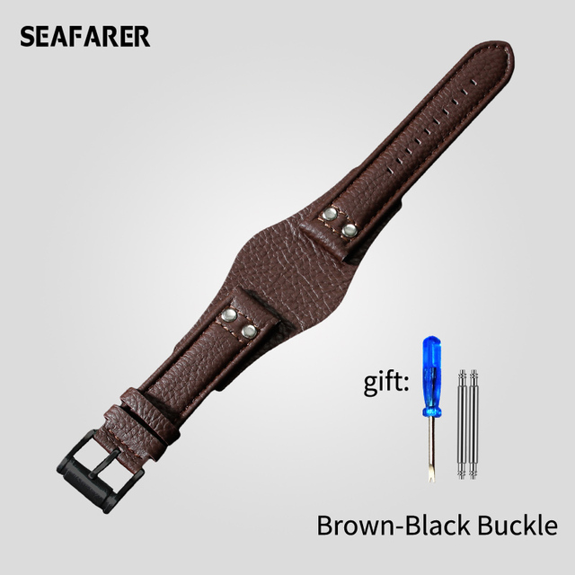 Genuine leather watch strap for Fossil CH2564 CH2565 CH2891CH3051 wristband 22mm black brown tray watchband with rivet pattern