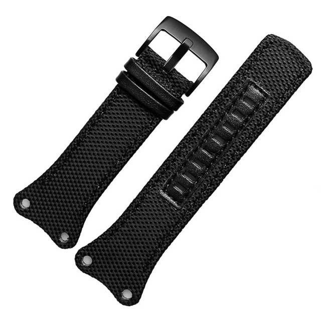 Nylon+Leather Watchband Thickened Canvas Strap For K4b381b6 K4b381b3 K4B384B6 Waterproof Wristband Watch Band 30mm Black With Tool