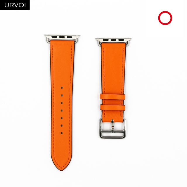 URVOI Leather Band for Apple Watch Series 7 6 SE 5 4 3 2 1 Round One for iwatch Straps Wrist Band Classic Design 41 45mm