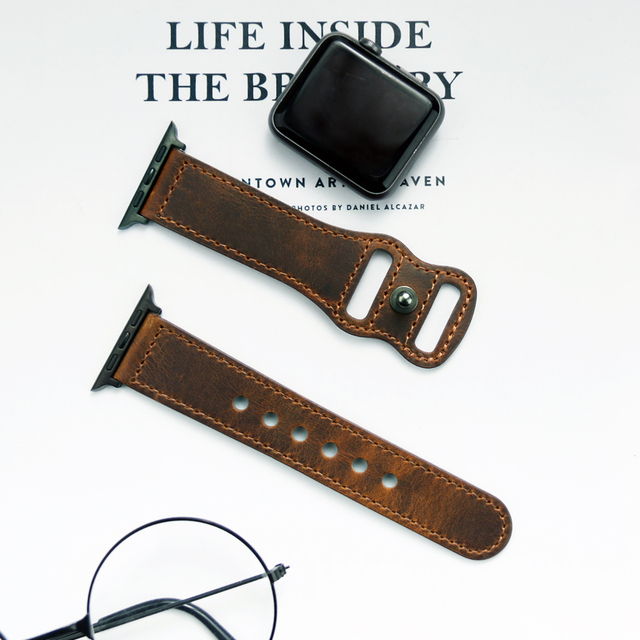 Genuine Leather Korea Strap for Apple Watch Band 45/41mm 44 40 42 38 Pulseira Apple Watch 7 6 5 4 3 2 1 SE Bracelet for iWatch