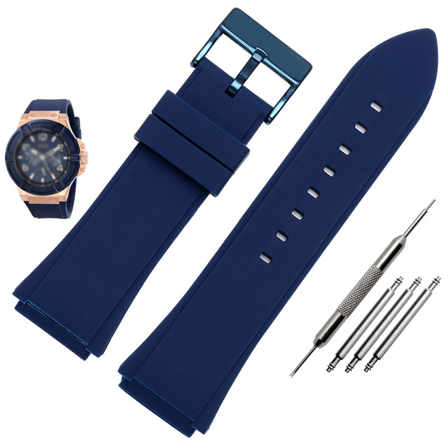 Rubber Watchband 22mm Blue Color Silicone Rubber Band for Guess W0247G3 W0040G3 W0040G7 Watches Band Brand Sport Watch Strap