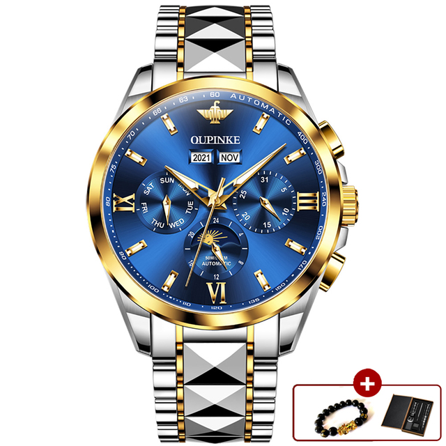 OUPINKE Luxury Men's Wristwatches Automatic Mechanical Waterproof Sapphire Glass Brand Fashion Watch relogio masculino