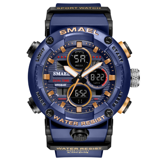 SMAEL sport watch men waterproof LED digital watches stopwatch big dial watch for male 8038 relogio masculino men quartz watches