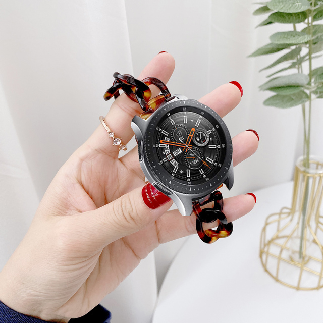 Women Watchband 22mm Strap for Sansong Galaxy Watch 3 45mm Series Resin Strap for Sansong Galaxy Watch 46mm Transparent Bracelet