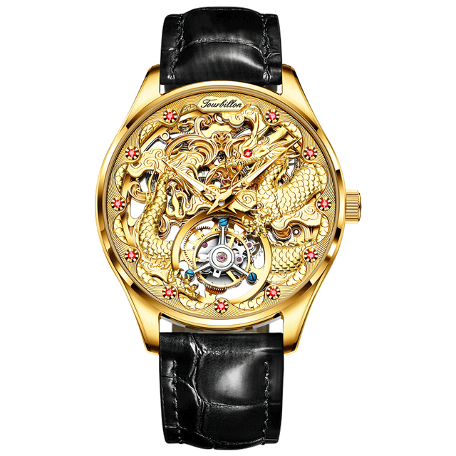 OUPINKE Luxury Brand Men's Mechanical Watches Automatic Automatic Movement Waterproof Sapphire Mirror Tourbillon Skeleton