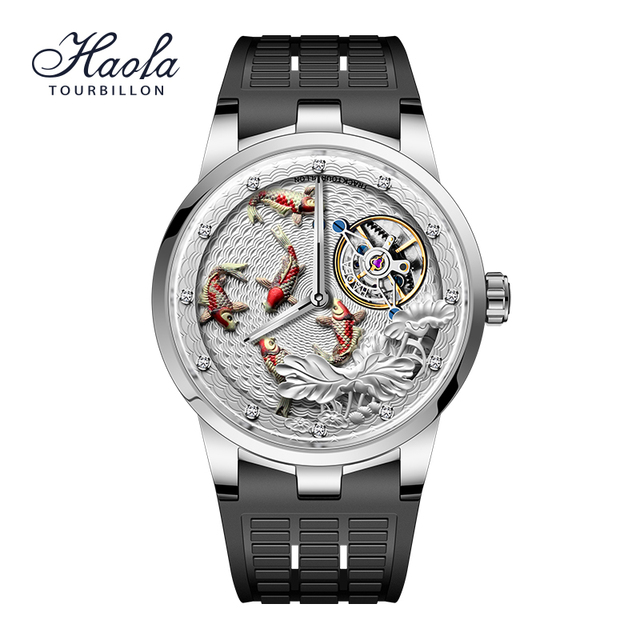 Haofa Carrousel Luxury Mechanical Wristwatch for Men Power Band Sapphire 80 Watch Men Rotation Sapphire 2021