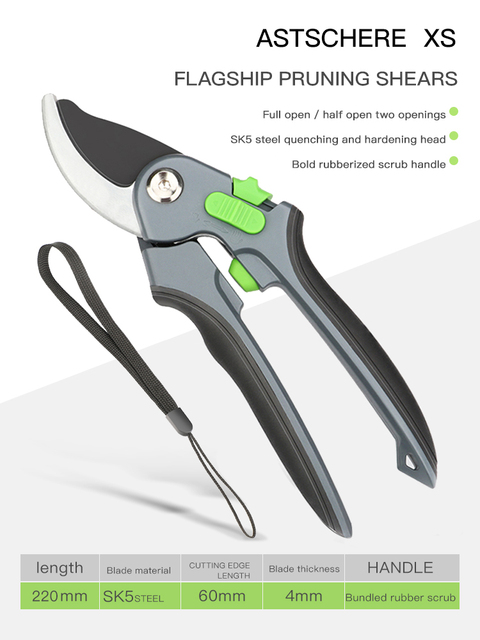 AIRAJ pruner, garden edge pruning shears, bypassed pruning shears, garden shears, plant shears, garden cutter