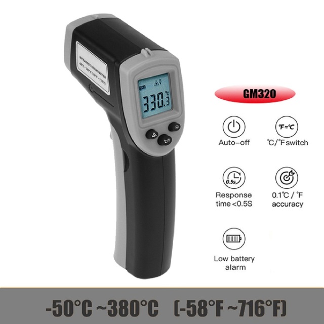 Infrared Thermometer C/F Non-Contact Thermometer GM320 Industrial Digital IR Thermometer -50~380/-50~600℃°C