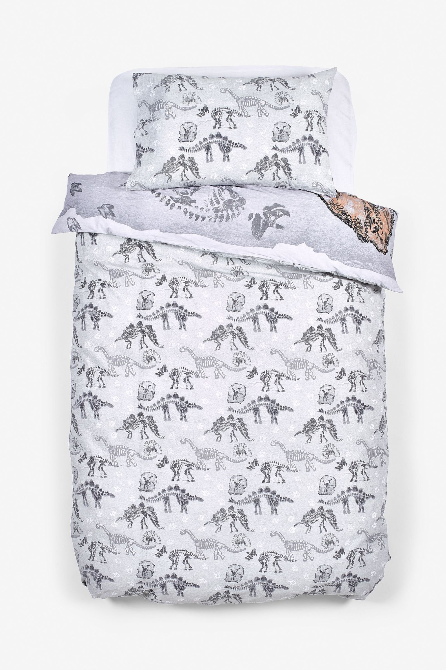100% Cotton Dino Land Reversible Duvet Cover and Pillowcase Set