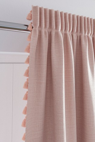 Textured Tassel Curtains Pencil Pleat Blackout/Thermal