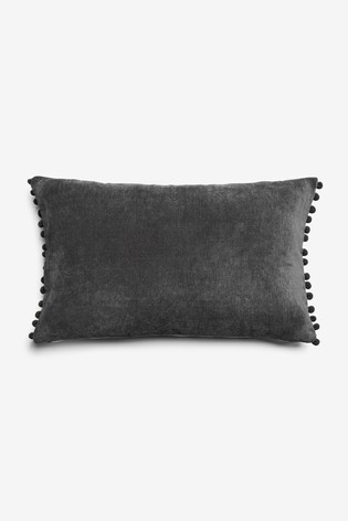 Soft Velour Pom Edge Cushion