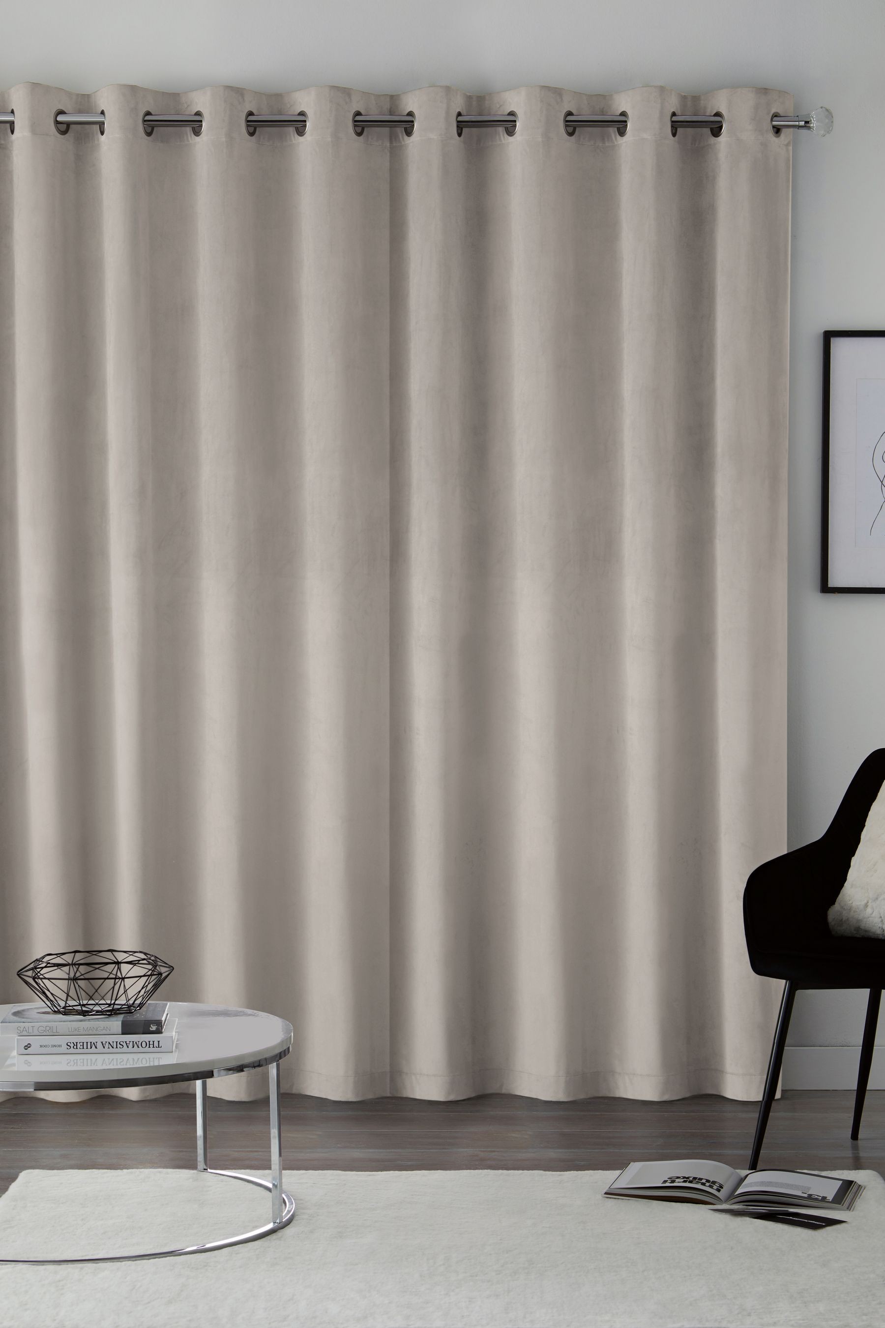 Matte Velvet Curtains Eyelet Lined